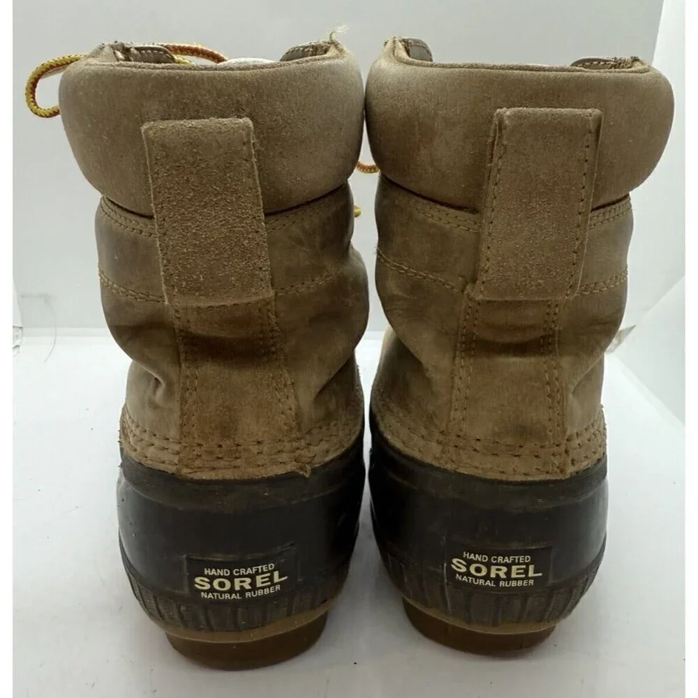 Sorel Cheyanne II Leather Duck Boots Waterproof Brown Lace Up NY1891-286 Men’s 6
